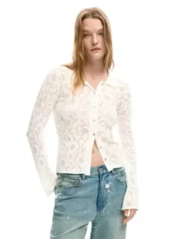 Desigual Damen Hemd Weiß mieten – Flex-Fashion Verleih-Shop