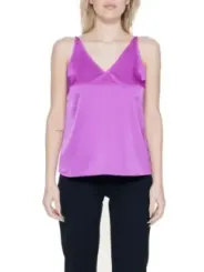 Lila ärmelloses V-Ausschnitt-Oberteil