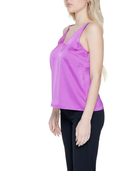 Buntes ärmelloses Vila-Oberteil mit V-Ausschnitt