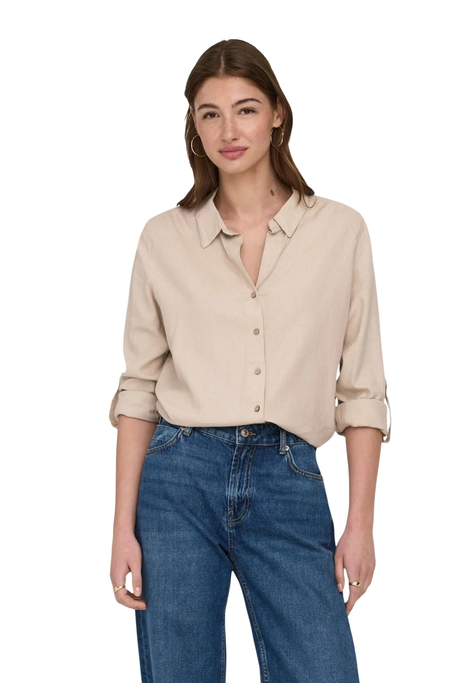 Only Damen Hemd Beige 515281