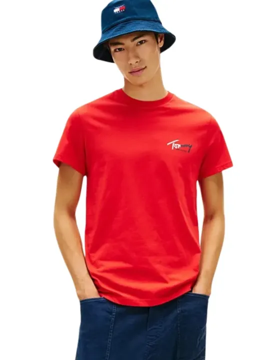 Tommy Hilfiger Jeans Herren T-Shirt Rot | online kaufen