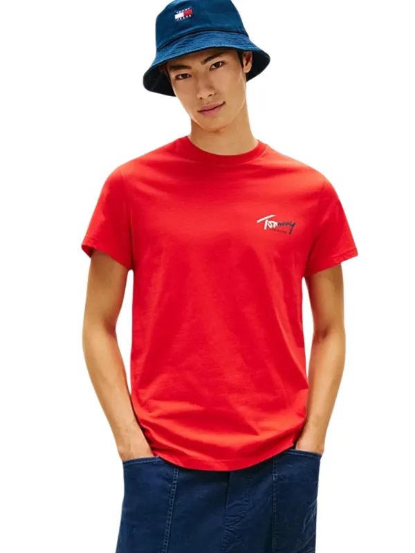 Tommy Hilfiger Jeans Herren T-Shirt Rot | online kaufen