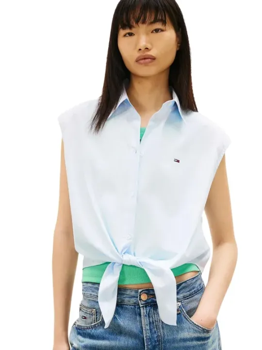 Tommy Hilfiger Jeans Damen Hemd Azurblau | online kaufen