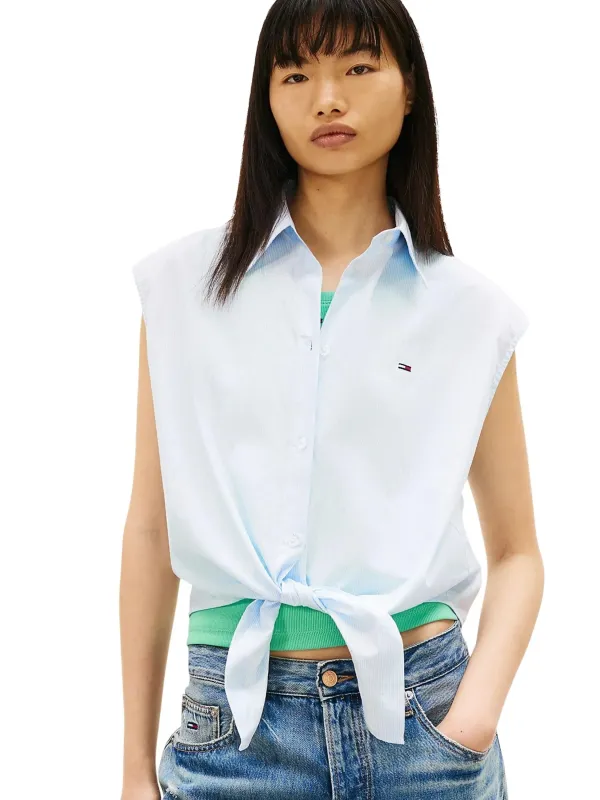 Tommy Hilfiger Jeans Damen Hemd Azurblau | online kaufen