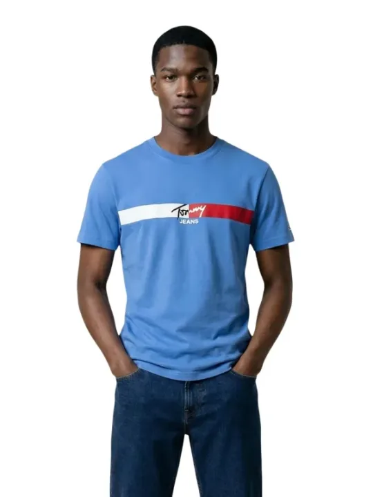 Tommy Hilfiger Jeans Herren T-Shirt Türkis | online kaufen