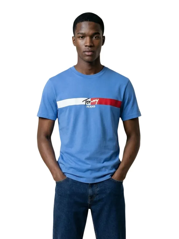 Tommy Hilfiger Jeans Herren T-Shirt Türkis | online kaufen