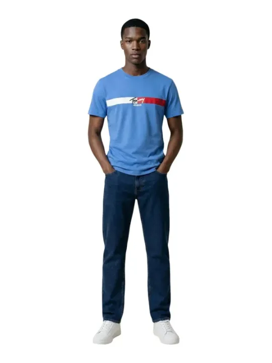 Tommy Hilfiger Jeans Herren T-Shirt Türkis | online kaufen