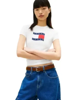 Tommy Hilfiger Jeans Damen T-Shirt Weiß | online kaufen