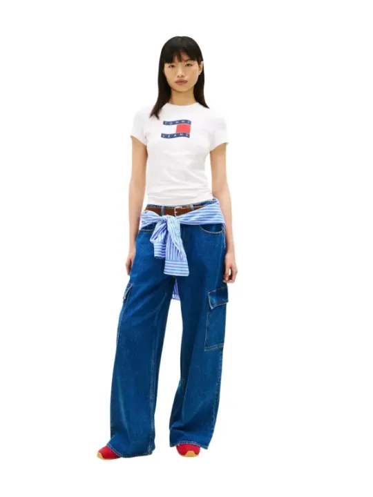 Tommy Hilfiger Jeans Damen T-Shirt Weiß | online kaufen