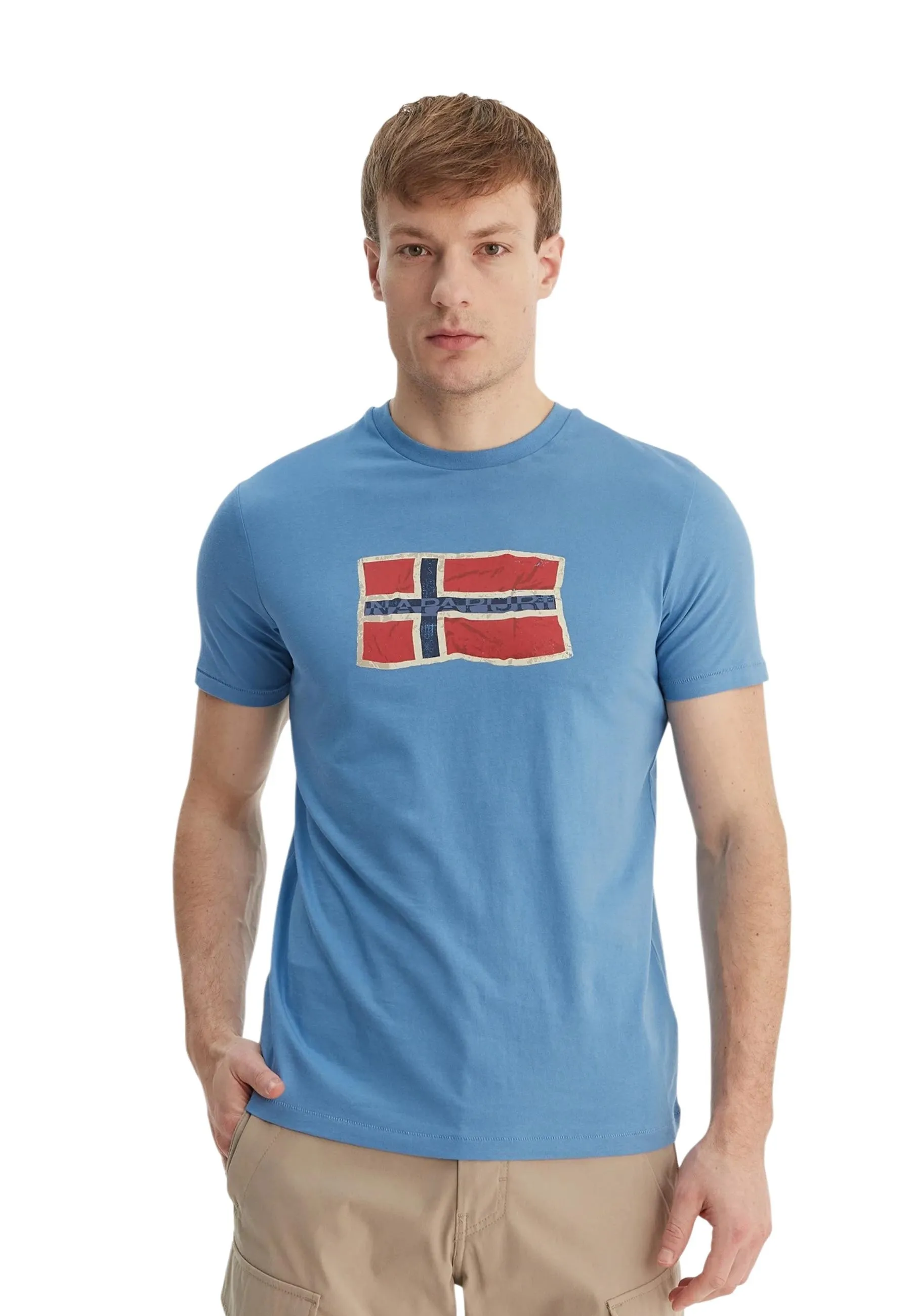 Herren T-Shirt Azurblau 514703