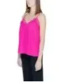 Fuchsia-Spitzenbesatz ärmelloses Top