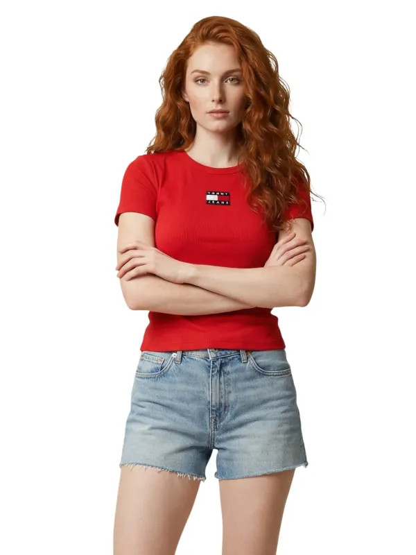 Tommy Hilfiger Jeans Damen T-Shirt Rot | online kaufen