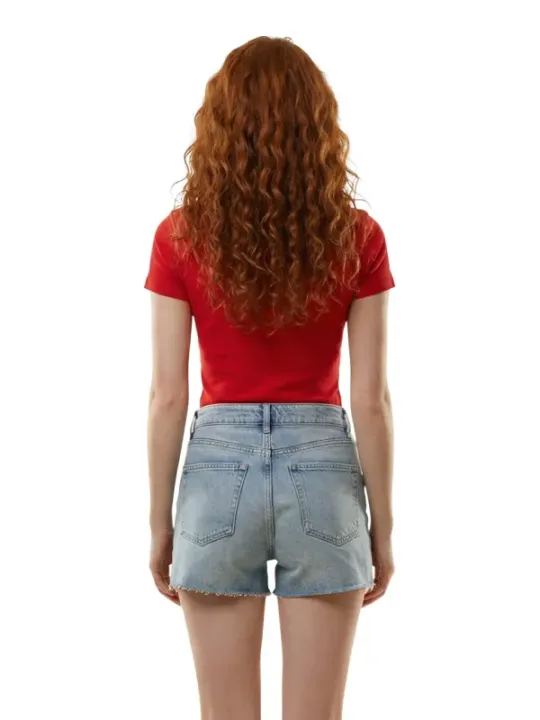 Tommy Hilfiger Jeans Damen T-Shirt Rot | online kaufen