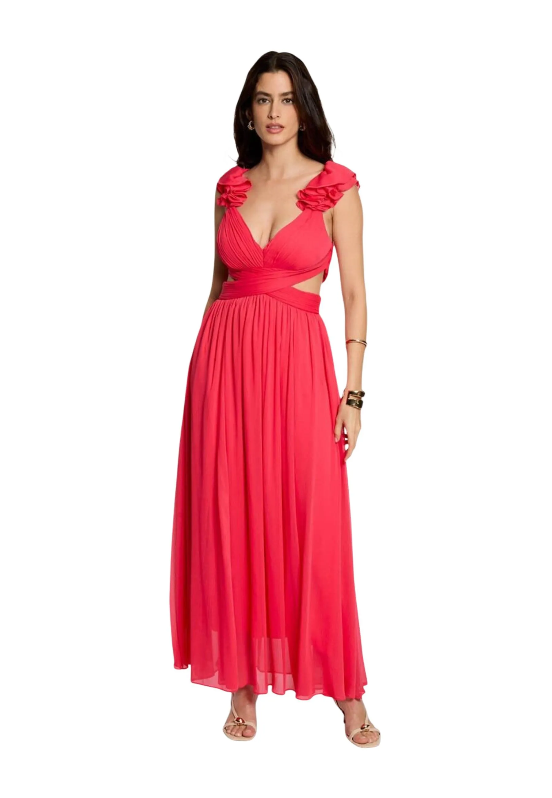 Damen Kleid Korallenfarben 514281