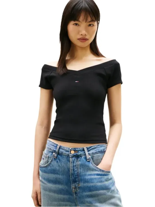 Tommy Hilfiger Jeans Damen Top Schwarz | online kaufen