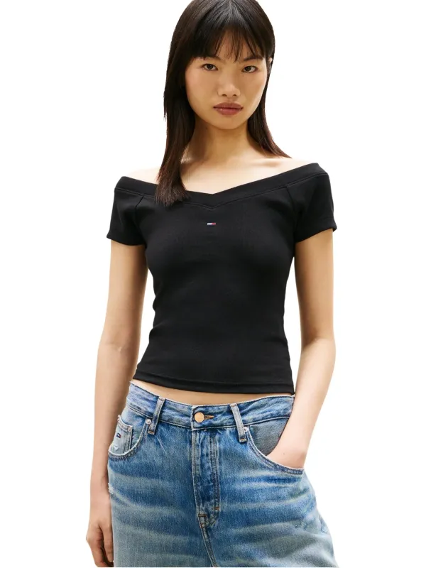 Tommy Hilfiger Jeans Damen Top Schwarz | online kaufen
