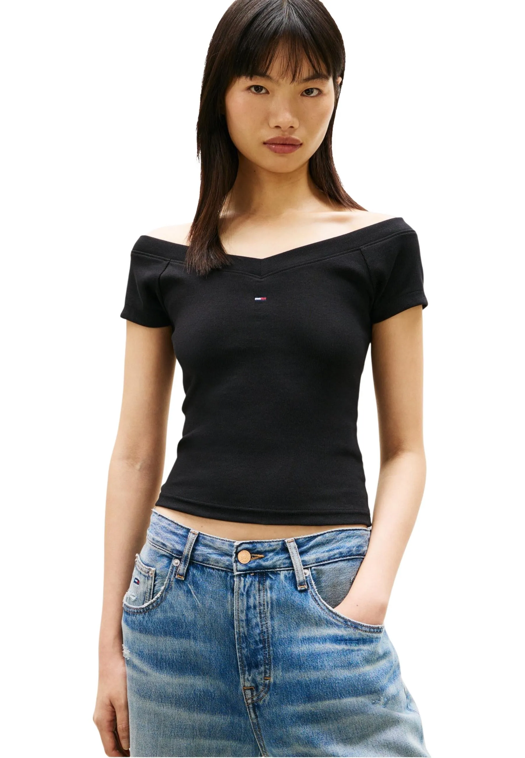 Damen Top Schwarz 513364