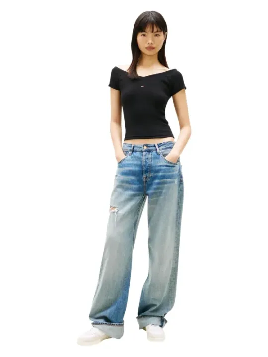 Tommy Hilfiger Jeans Damen Top Schwarz | online kaufen