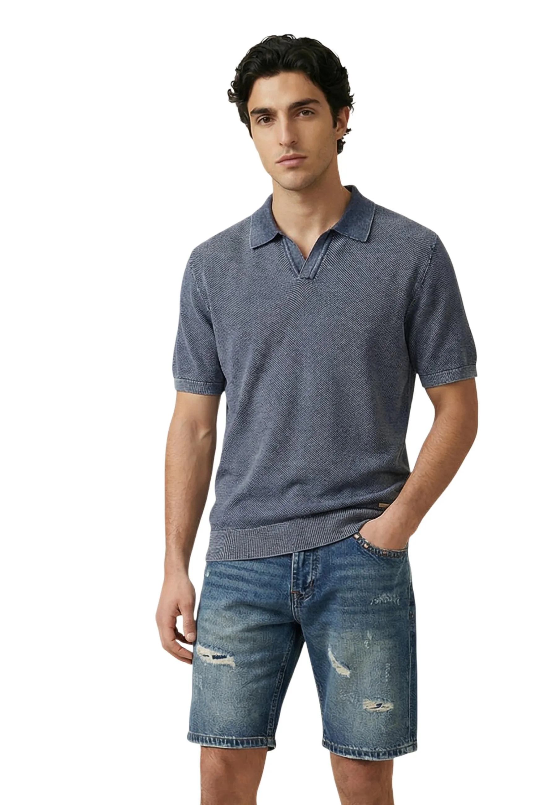 Gianni Lupo Herren Polo Blau 513391