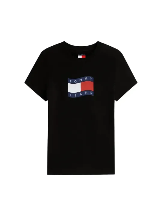 Tommy Hilfiger Jeans Damen T-Shirt Schwarz | online kaufen