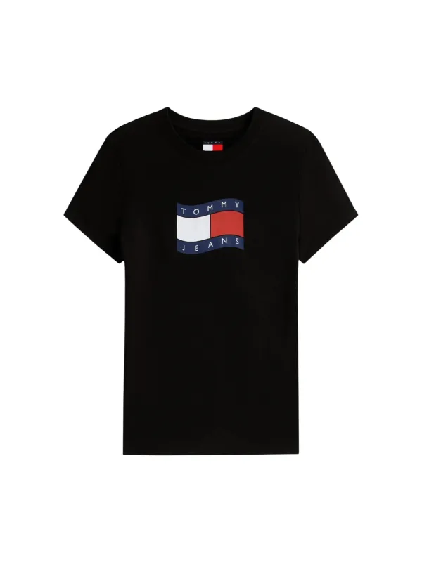 Tommy Hilfiger Jeans Damen T-Shirt Schwarz | online kaufen