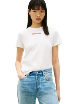 Tommy Hilfiger Jeans Damen T-Shirt Beige | online kaufen