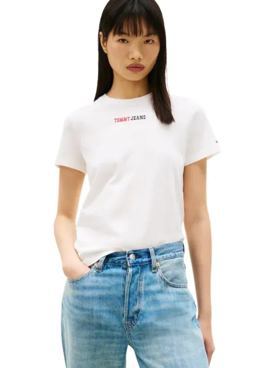 Tommy Hilfiger Jeans Damen T-Shirt Beige | online kaufen