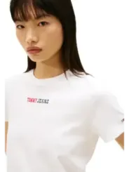 Tommy Hilfiger Jeans Damen T-Shirt Beige | online kaufen