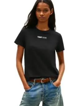 Tommy Hilfiger Jeans Damen T-Shirt Schwarz | online kaufen