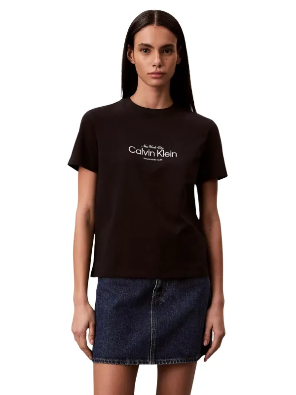 Calvin Klein Jeans Damen T-Shirt Schwarz | online kaufen