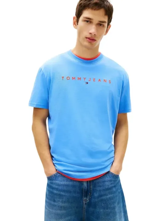 Tommy Hilfiger Jeans Herren T-Shirt Azurblau | online kaufen