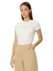 Tommy Hilfiger Jeans Damen T-Shirt Beige | online kaufen