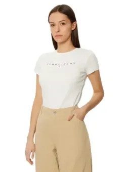 Tommy Hilfiger Jeans Damen T-Shirt Beige | online kaufen