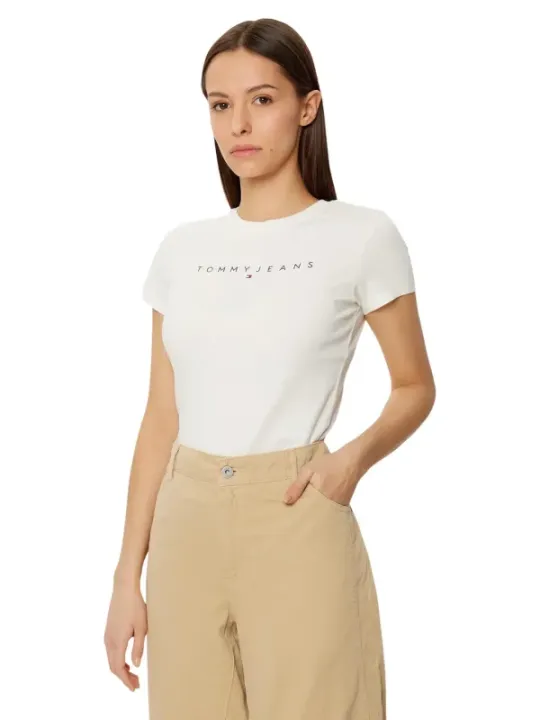 Tommy Hilfiger Jeans Damen T-Shirt Beige | online kaufen