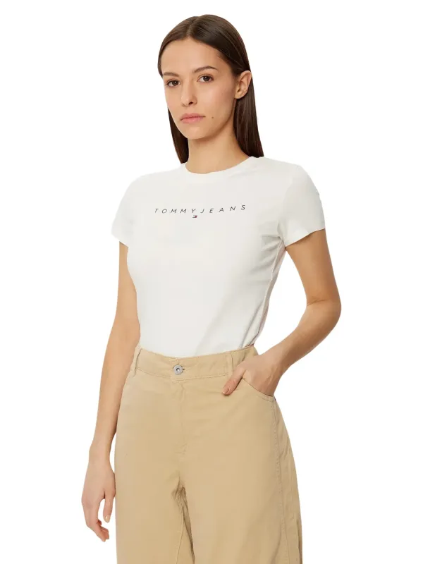 Tommy Hilfiger Jeans Damen T-Shirt Beige | online kaufen