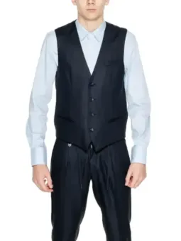 Schwarze Weste mit fünf Knöpfen