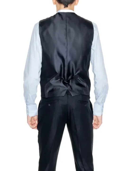 Schwarze Satinweste für Herrenanzug