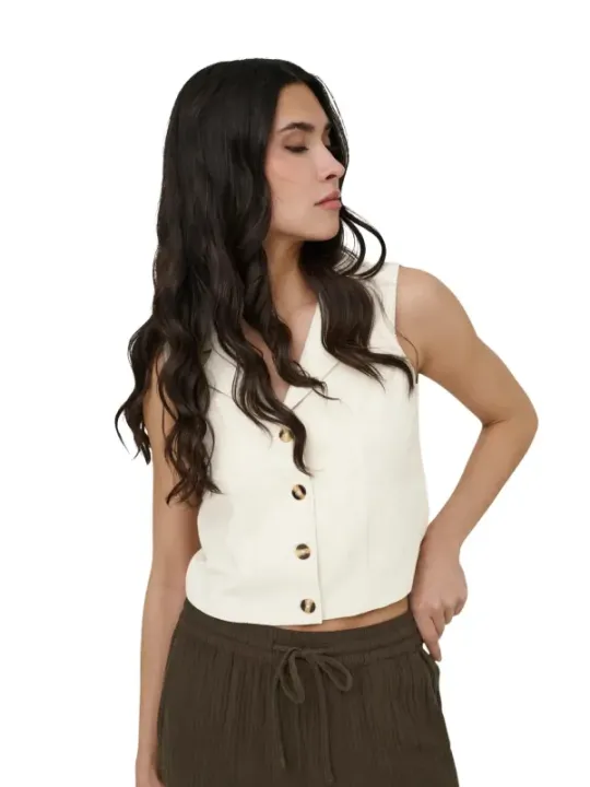 Jacqueline De Yong Damen Weste Beige | online kaufen