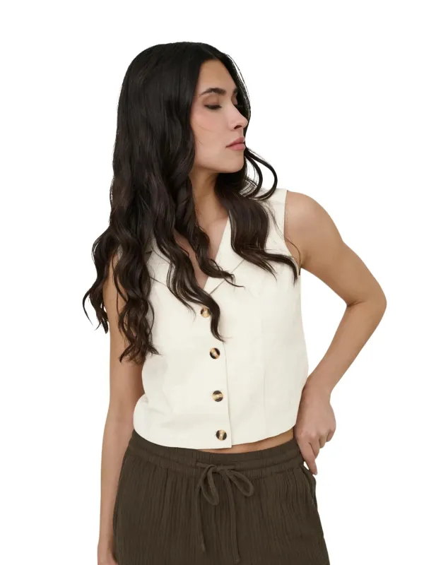 Jacqueline De Yong Damen Weste Beige | online kaufen