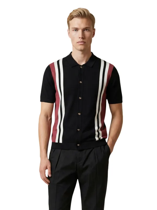 Gianni Lupo Herren Cardigan Schwarz | online kaufen