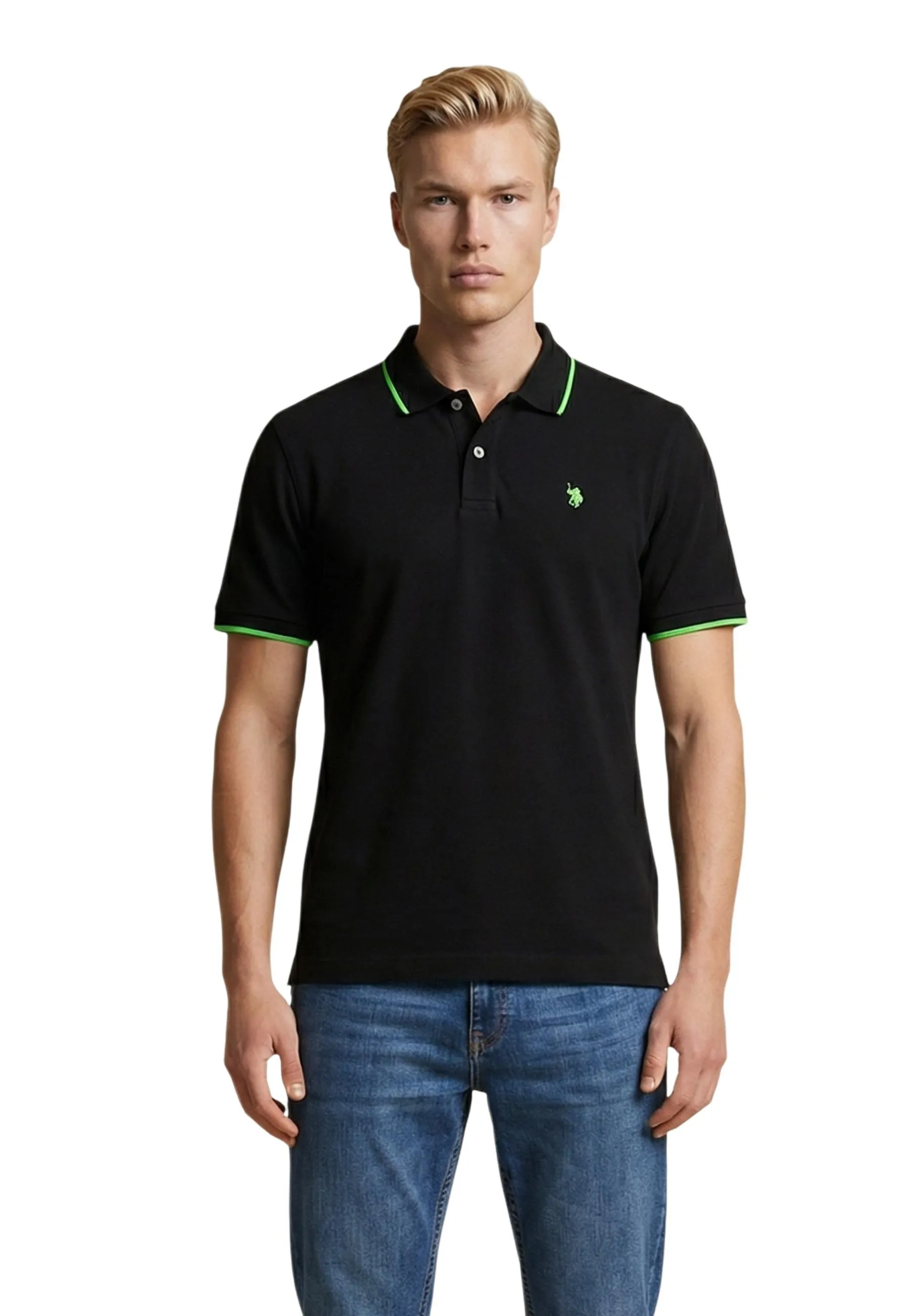 Herren Polo Schwarz 517617