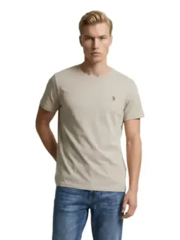 Beiges U.S. Polo Assn. Herren T-Shirt mieten | Flex-Fashion