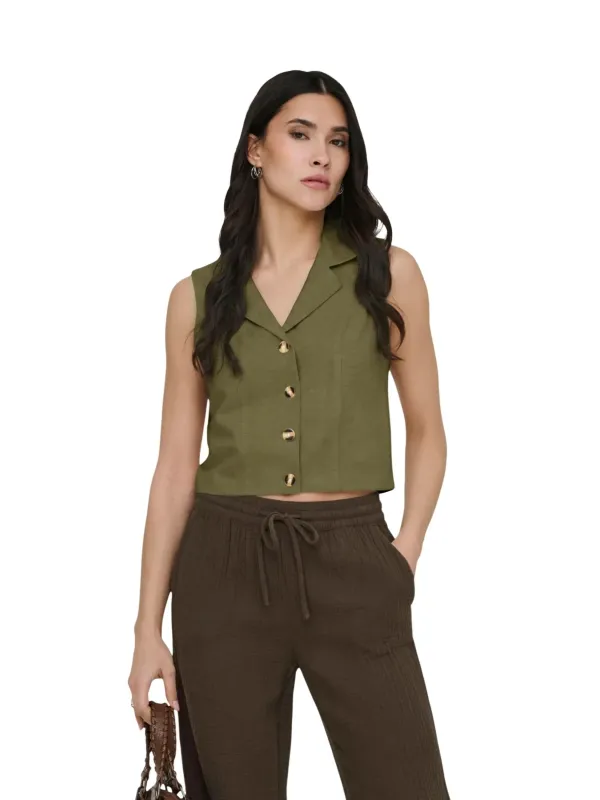 Jacqueline De Yong Damen Weste Grün | online kaufen