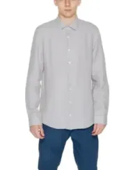 Graues Hemd mit Punktmuster