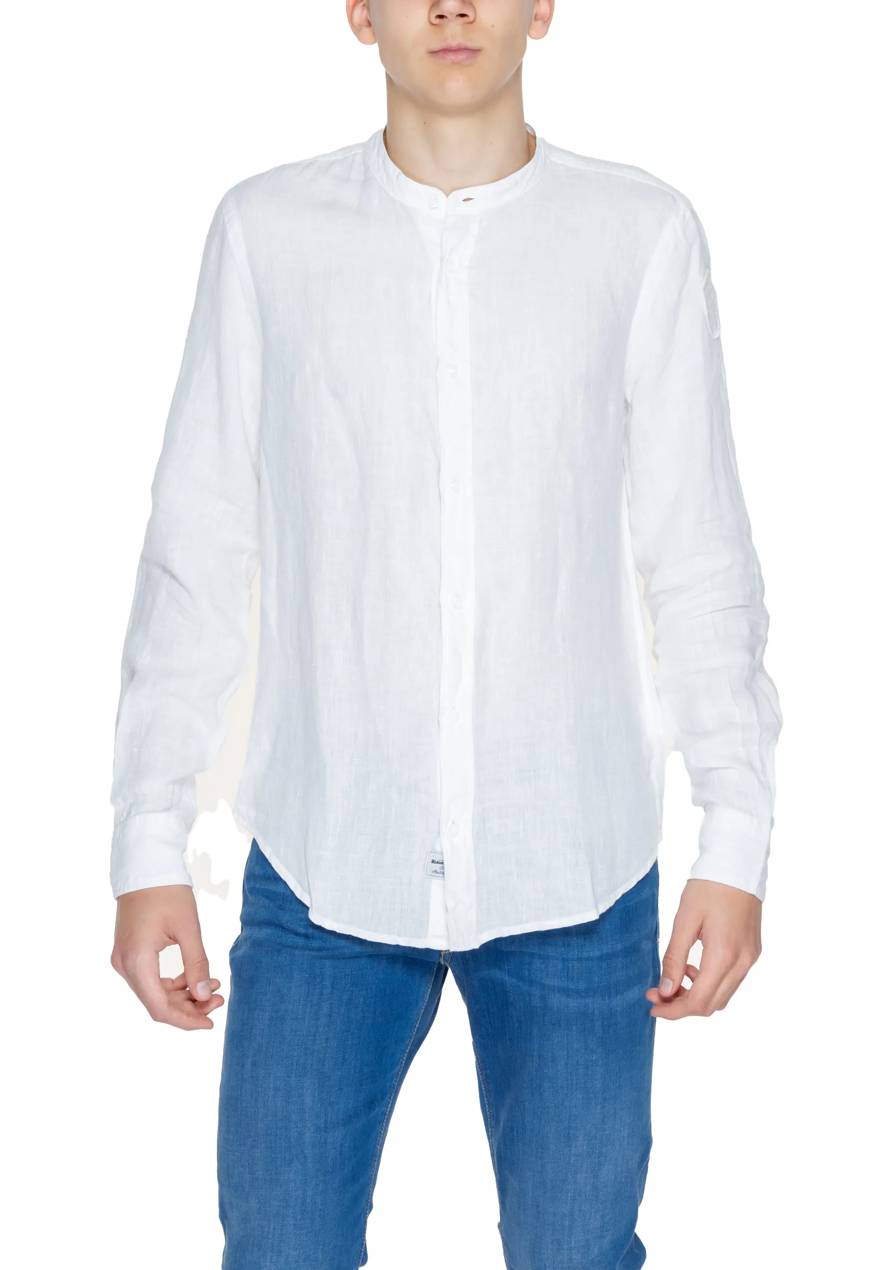 Blauer Herren Hemd Weiß 473982