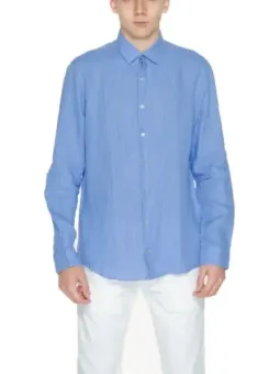 Hellblaues gestreiftes Hemd von Calvin Klein