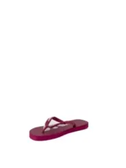 Burgunderfarbene Emporio Armani Flip-Flops Nahaufnahme