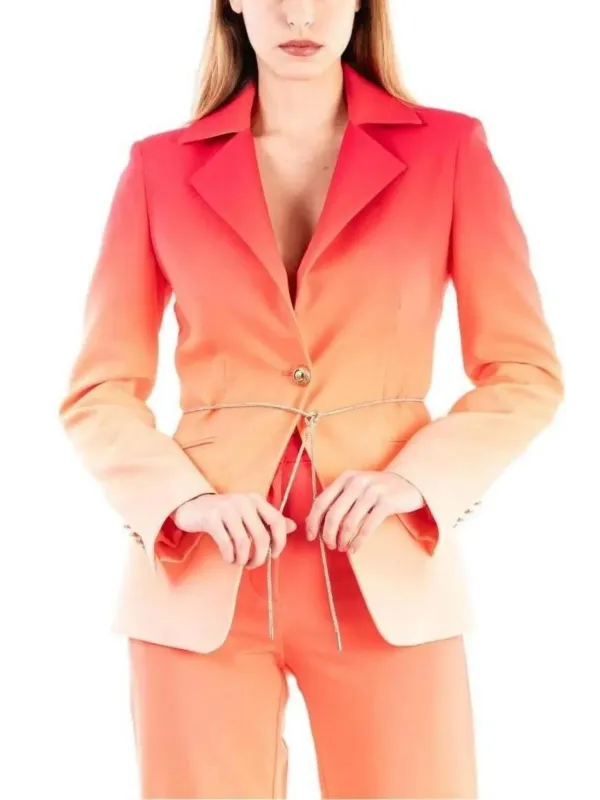 Roter Ombre-Blazer tailliertes Frauenmodell