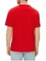 Rotes T-Shirt mit blauen Jeans