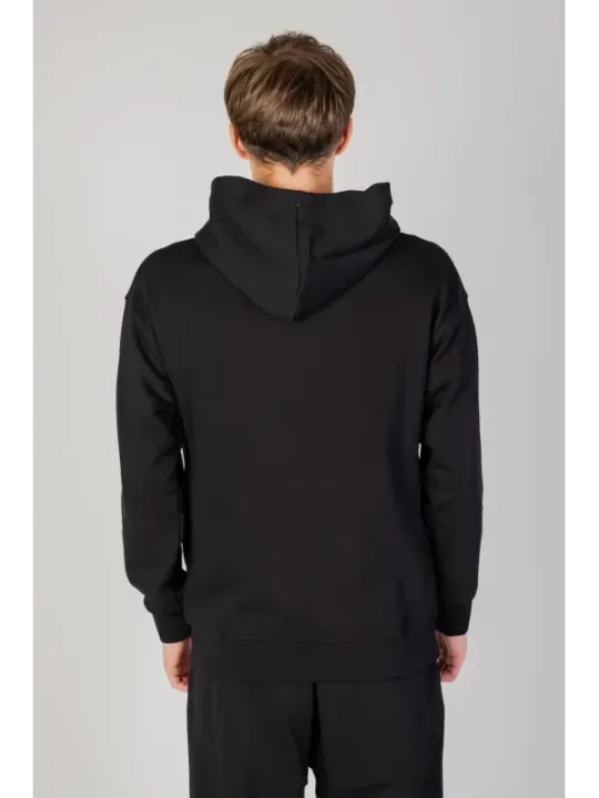 Schwarzer Kapuzenpullover mit Grafikdruck